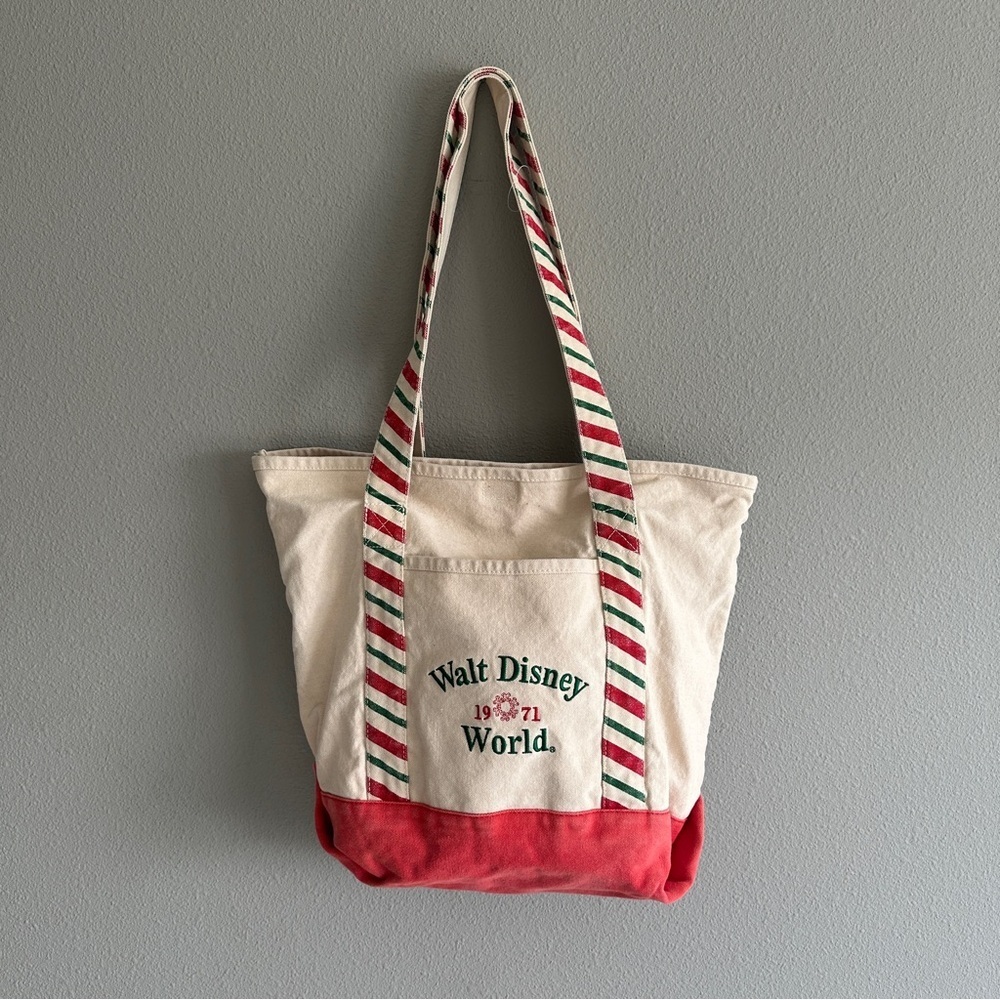 Vintage Walt Disney World Canvas Christmas Tote Bag